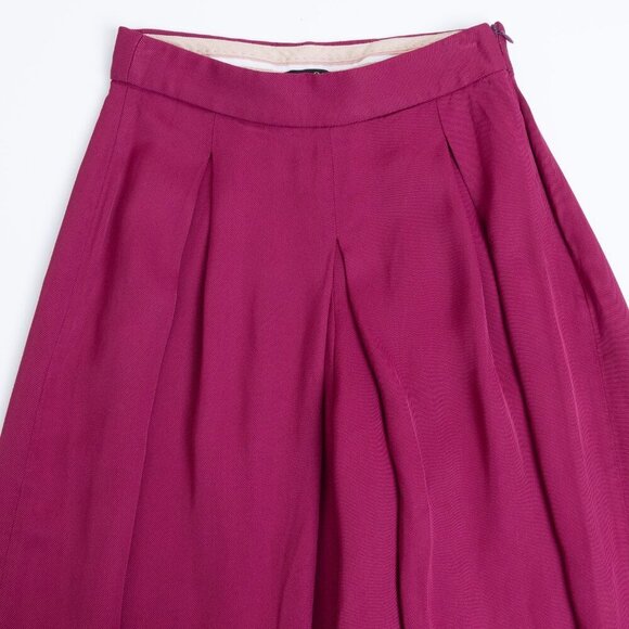 Massimo Dutti Wide Leg High Waisted Palazzo Pants Fuchsia Pink Viscose Trousers - Picture 5 of 11